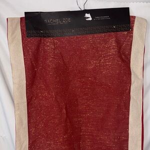 Rachel Zoe Valentines Day Table Runner Cream & Red with Gold 20 X 108